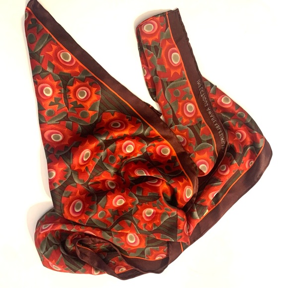 SILK FASHION Artisan Red and Gold Long Silk Scarf - Picture 1 of 2